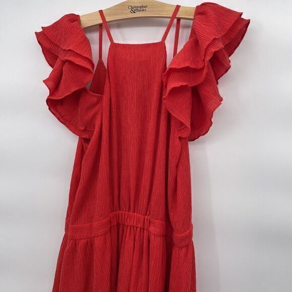 Chloe Oliver Anthropology NWT Knee Lengh Dress Red‎ Size Large - Picture 6 of 7